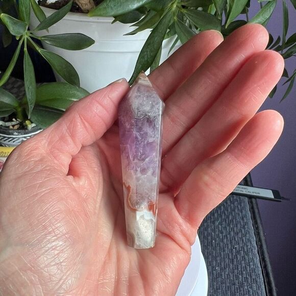 Amethyst Crazy Lace Crystal Wand‎ (#7) - Picture 2 of 11
